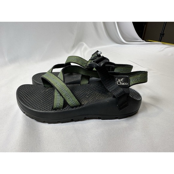 Chaco Z Cloud Women's 6 Black Green Hiking Outdoor Adjustable Water Lake Sandals - Picture 3 of 5